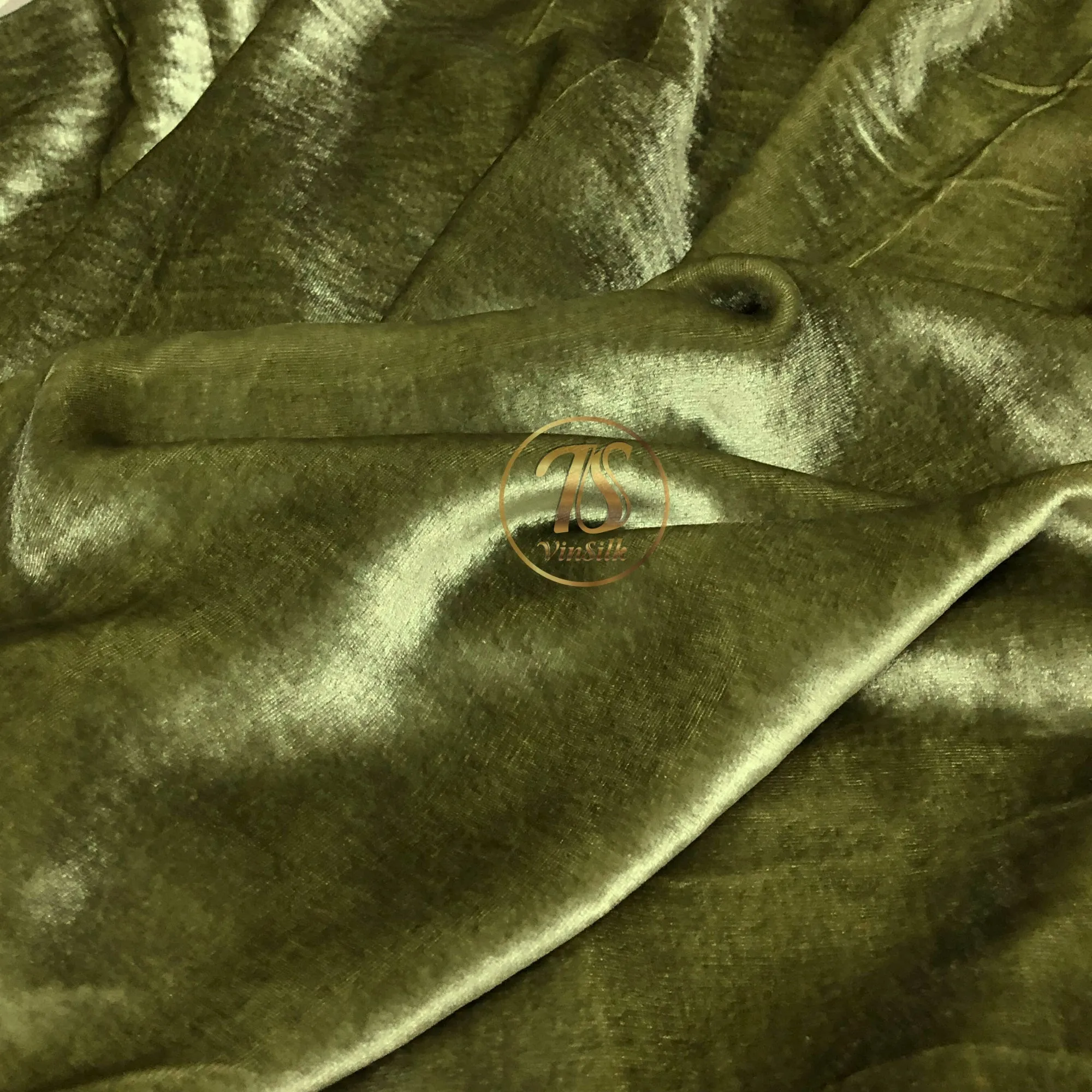 100% Mulberry Silk Velvet Fabric - Green Silk Velvet Fabric - Velvet for clothes