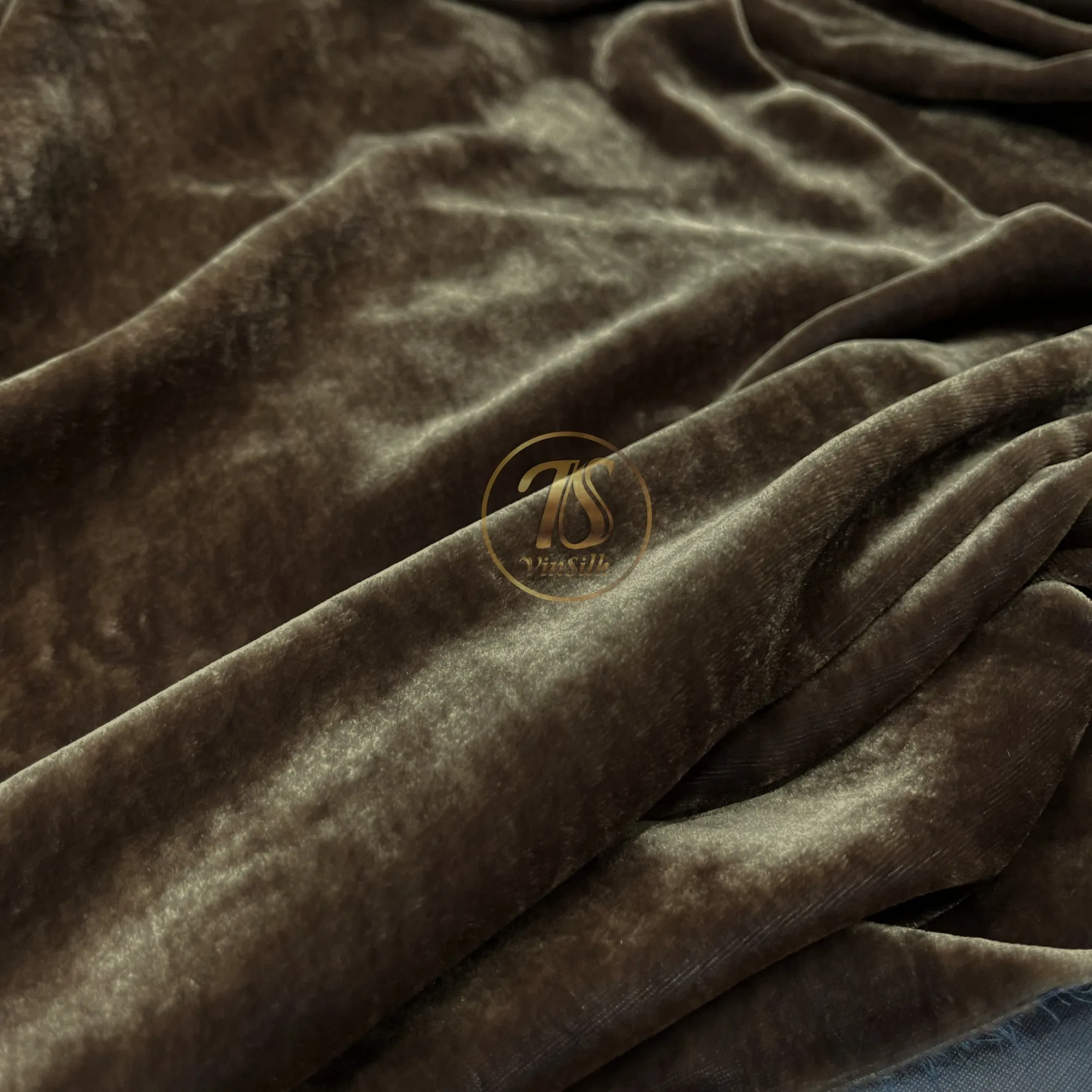 100% Pure Mulberry Silk Velvet Fabric - Luxury Silk Velvet - Silk for Sewing - Brown Silk Velvet