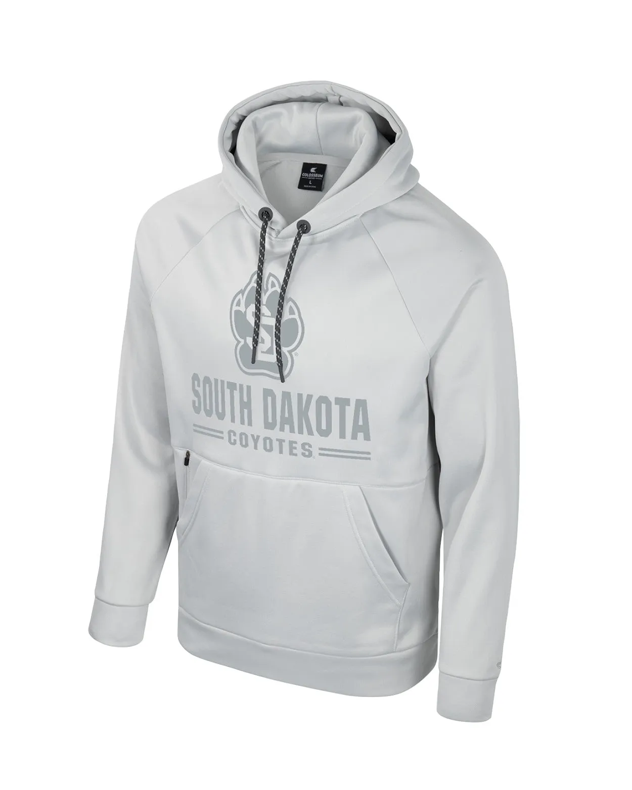 2024 Colosseum Men's Poly Light Gray Hoodie with Tackle Twill