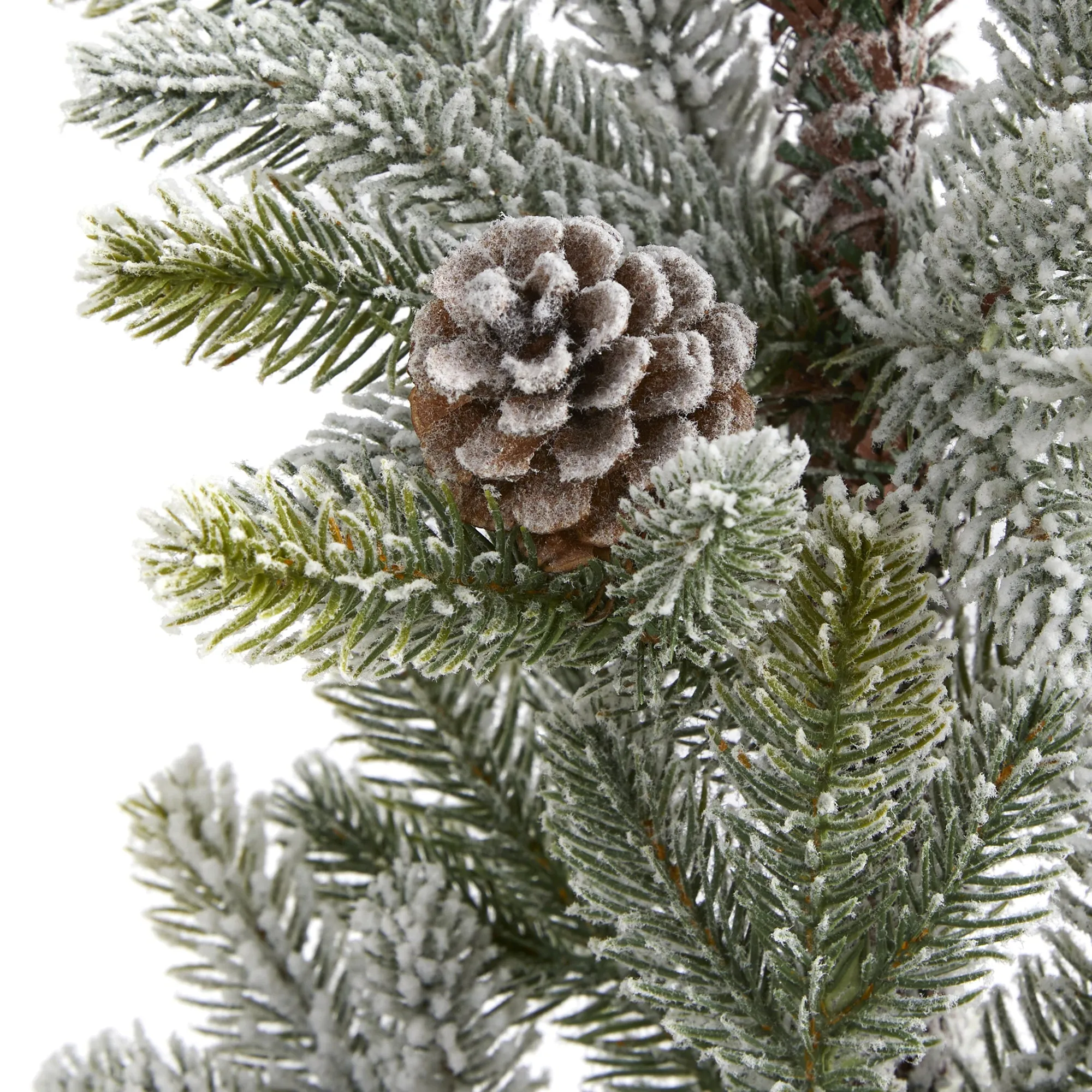 28" Flocked Artificial Christmas Tree with Pine Cones