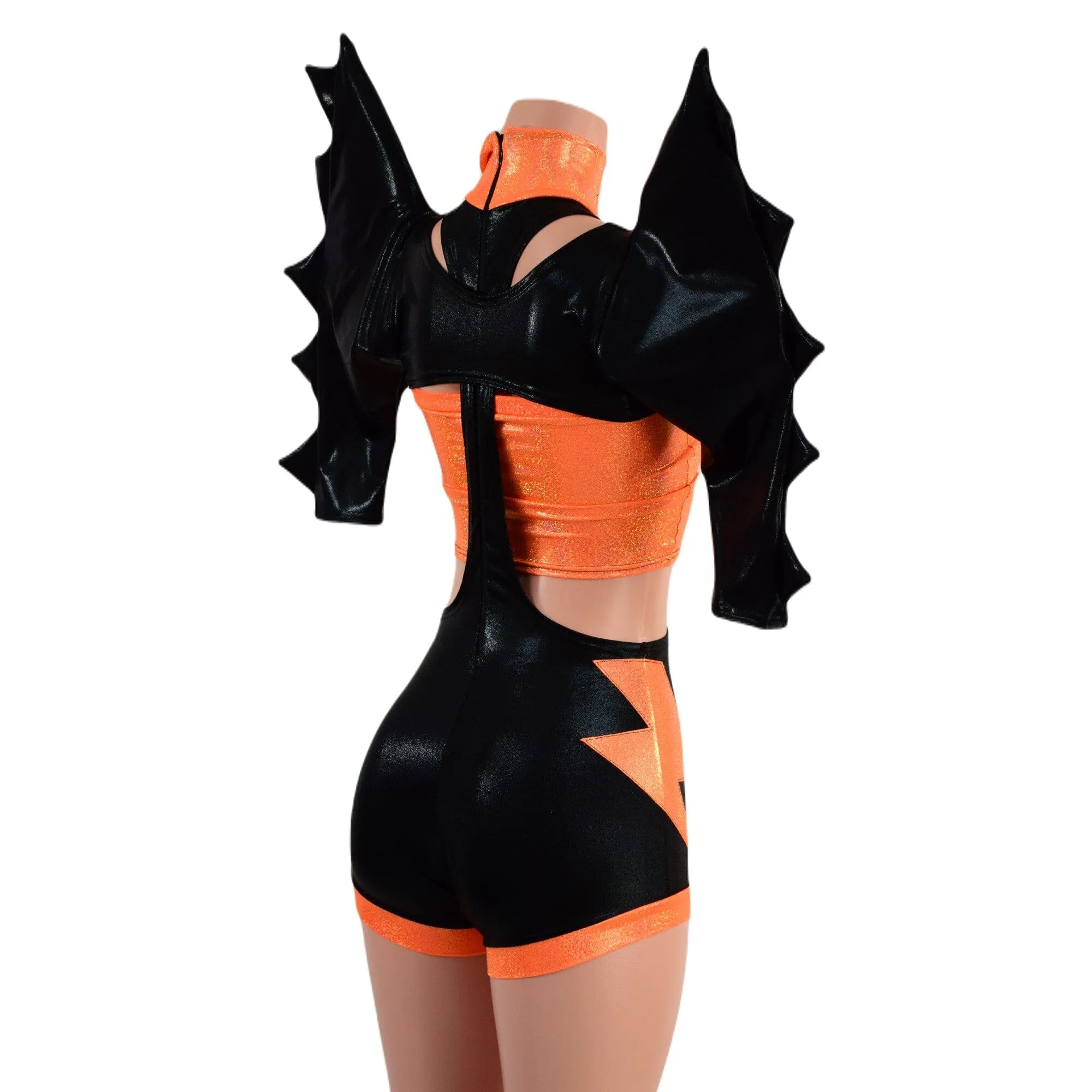 3PC UFO Suit with Bolt Applique and Mega Shoulder Bolero Set