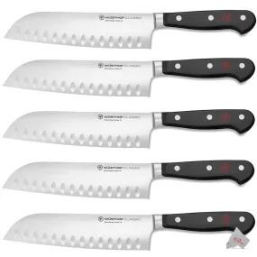 5x Wusthof Classic 7" Hollow Edge Santoku Kitchen Knife