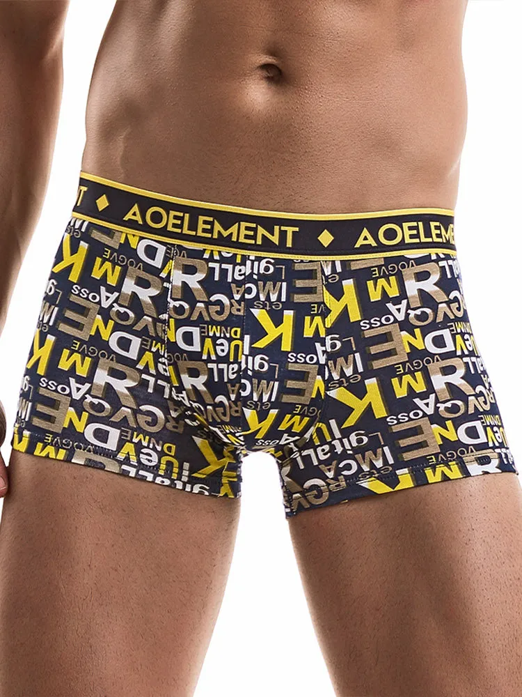 6 Pack Men's U Convex Modal Print Breathable Trunks