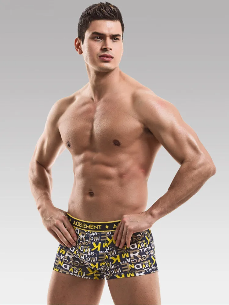 6 Pack Men's U Convex Modal Print Breathable Trunks