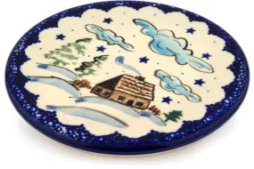 6" trivet, hot plate - Winter Chalet