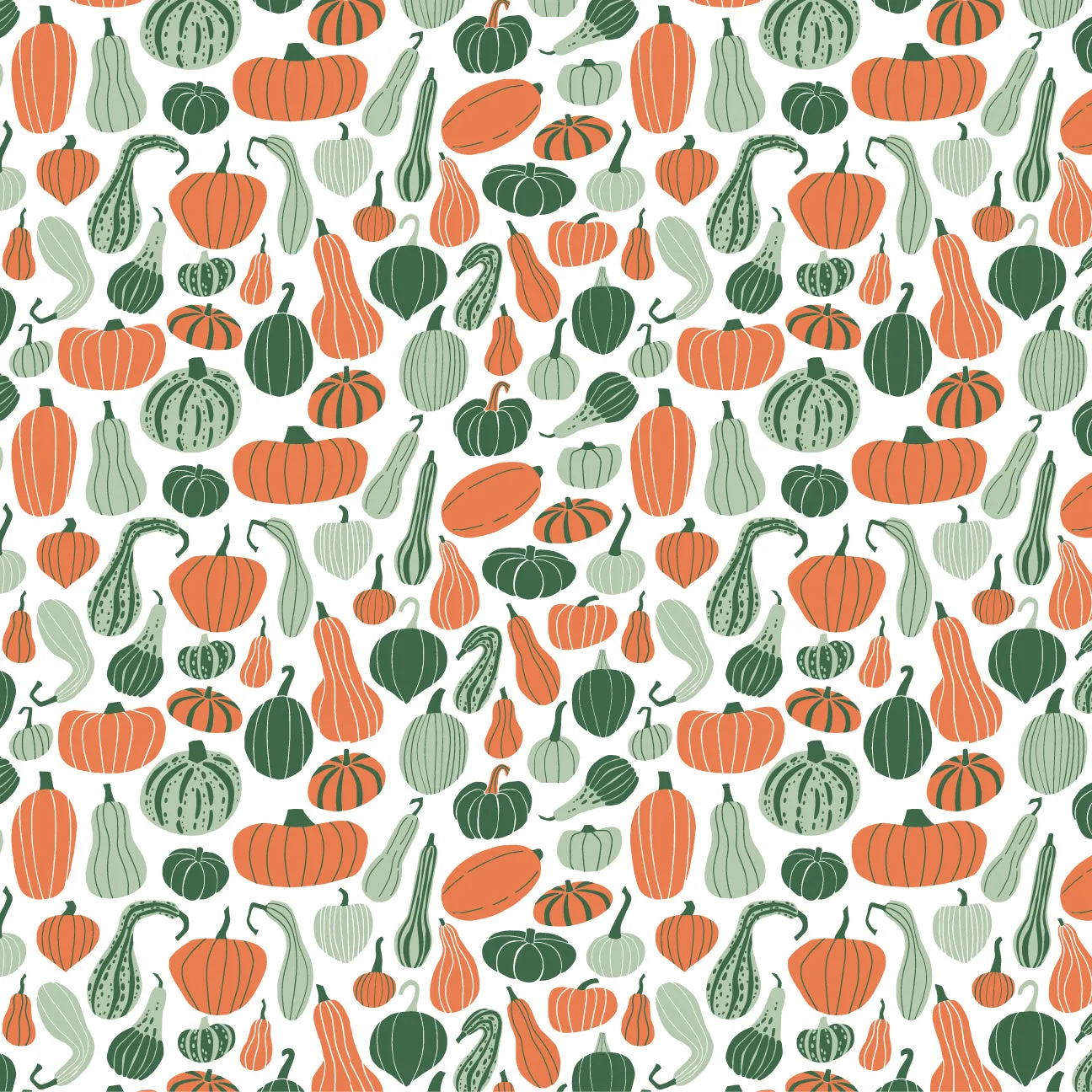 Adult Sweatshirt - Gourds & Pumpkins Green & Orange