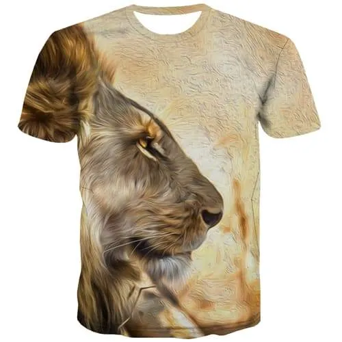 Animal T shirts Men Lion T shirts Funny Abstract T-shirts Graphic Dizziness Tshirt Anime Hip Hop Tshirts Casual Short Sleeve