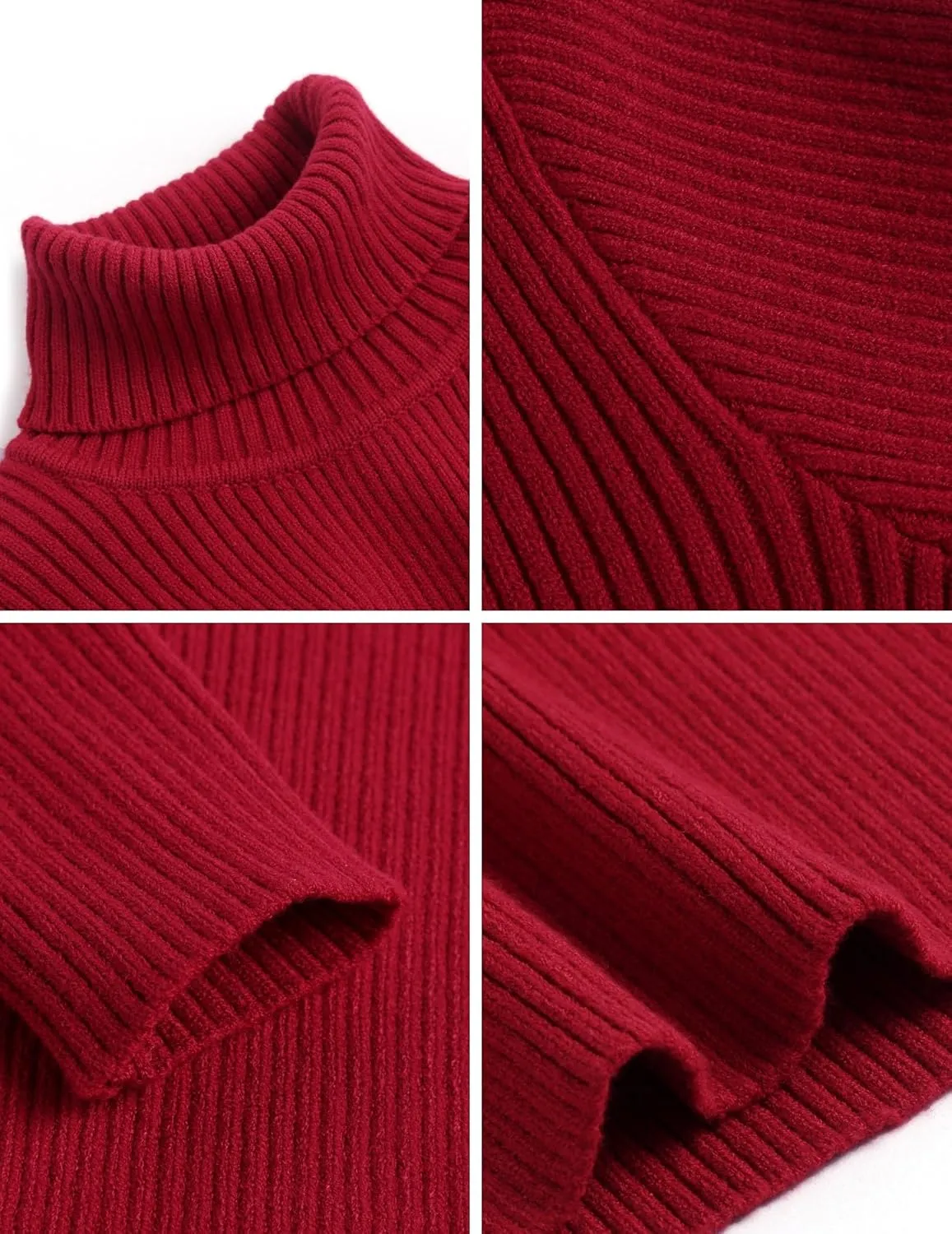 Arshiner Boy's Ribbed Turtleneck Cable Knitted Sweater