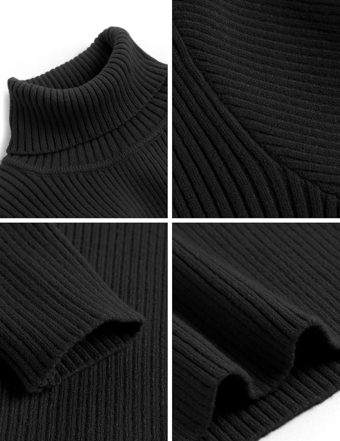 Arshiner Boy's Ribbed Turtleneck Cable Knitted Sweater