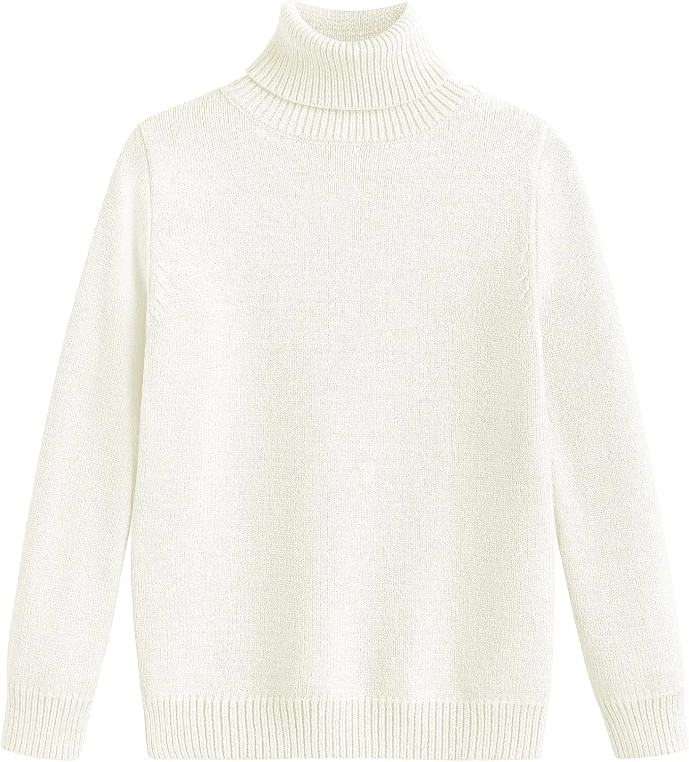 Arshiner Boy's Ribbed Turtleneck Cable Knitted Sweater