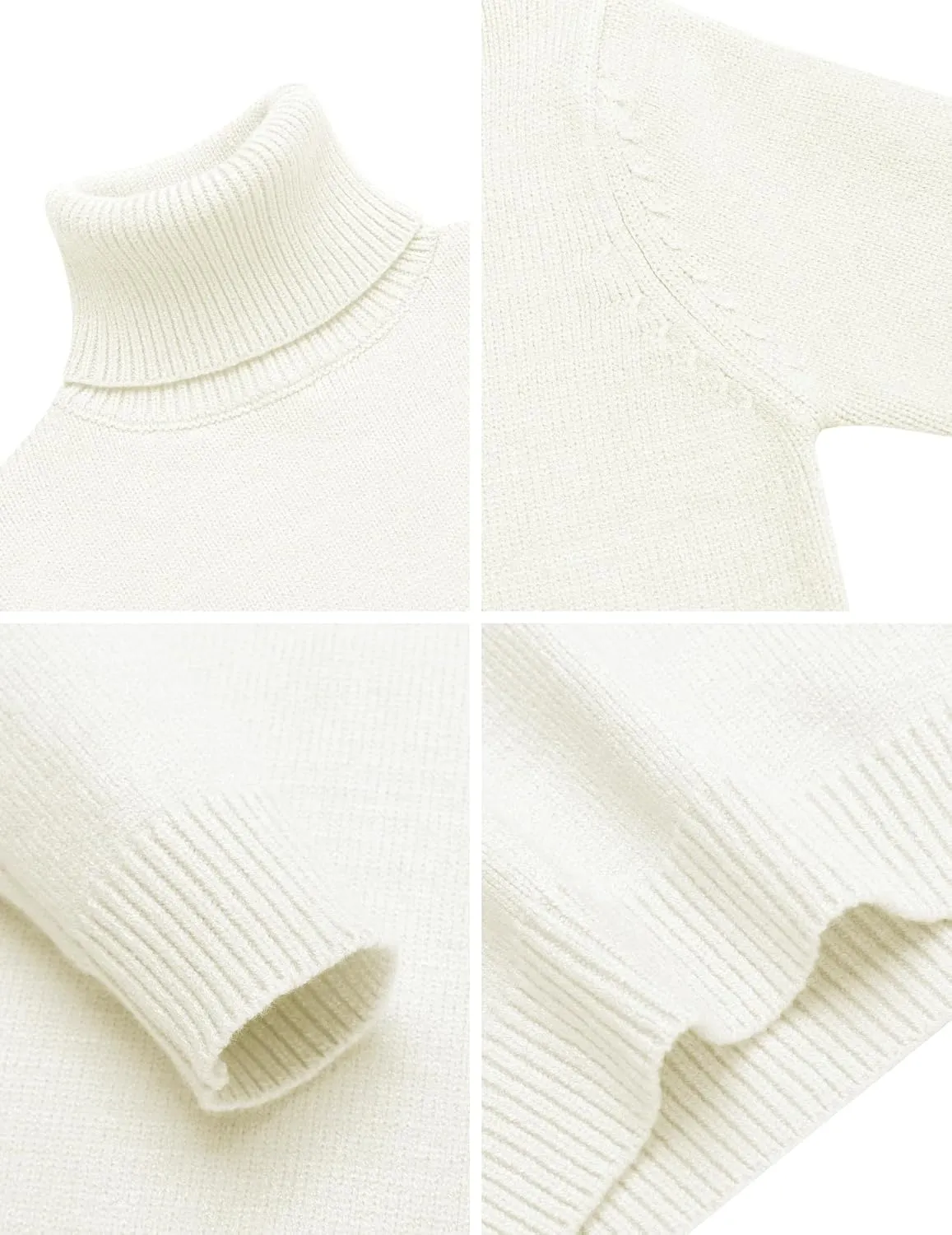 Arshiner Boy's Ribbed Turtleneck Cable Knitted Sweater