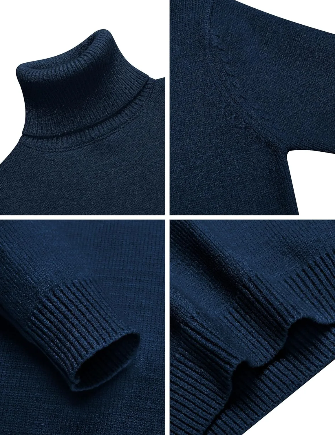 Arshiner Boy's Ribbed Turtleneck Cable Knitted Sweater