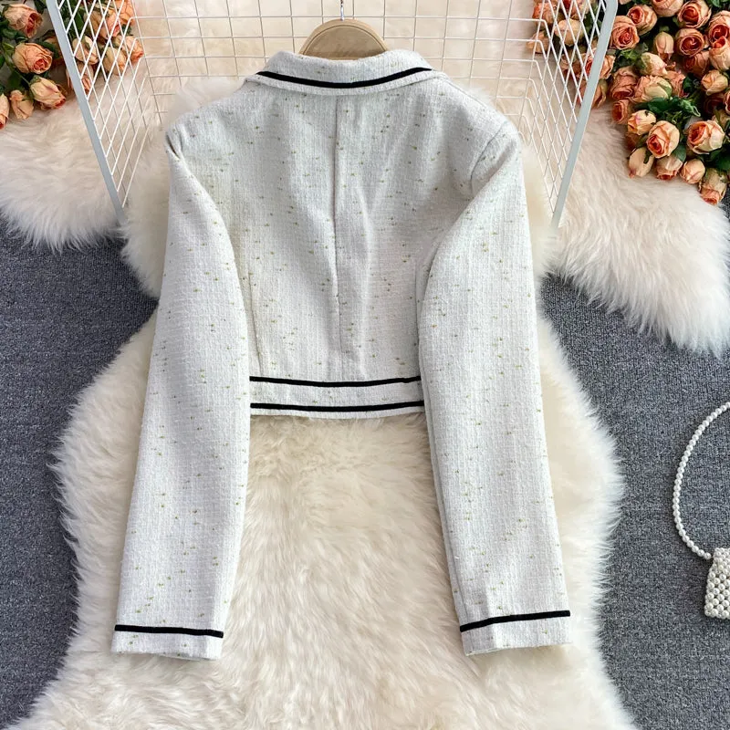 Autumn and winter celebrity xiaoxiangfeng short cardigan coat  1671