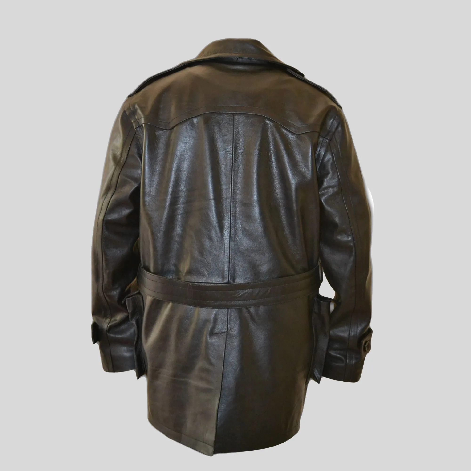 Aviator Flying Three Quarter Pilot Black Genuine Leather Coat