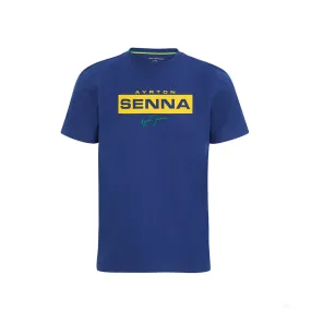 Ayrton Senna T-shirt, Logo, Blue, 2021