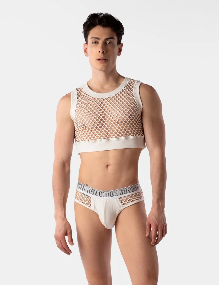 Barcode Berlin Mesh Crop Arman White