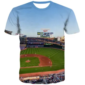 Baseball T shirts Men Stadium T shirts Funny Game Tshirt Printed White Tshirt Anime