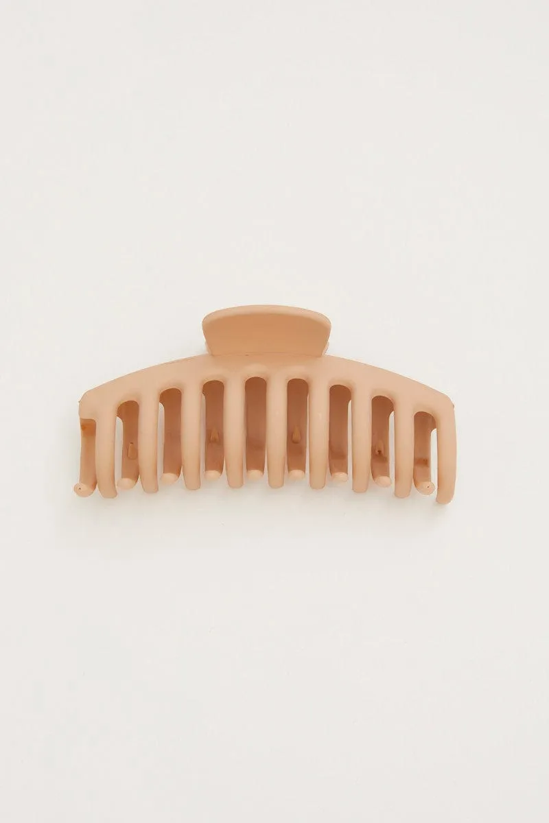 Beige Classic Claw Clip