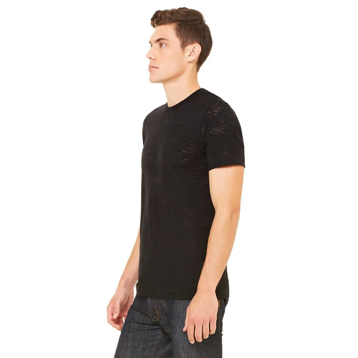 Bella   Canvas Men's Black Burnout Short-Sleeve T-Shirt