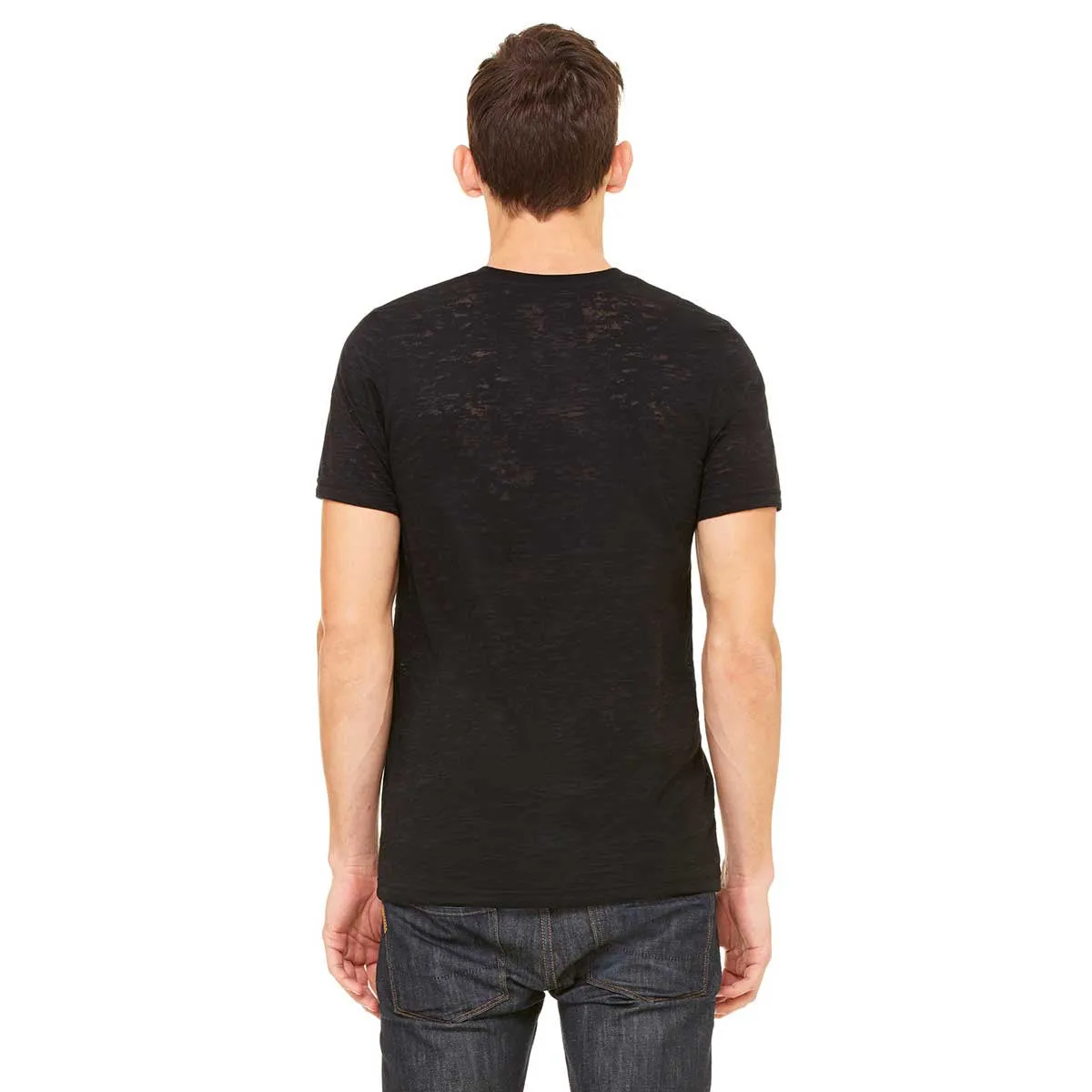 Bella   Canvas Men's Black Burnout Short-Sleeve T-Shirt