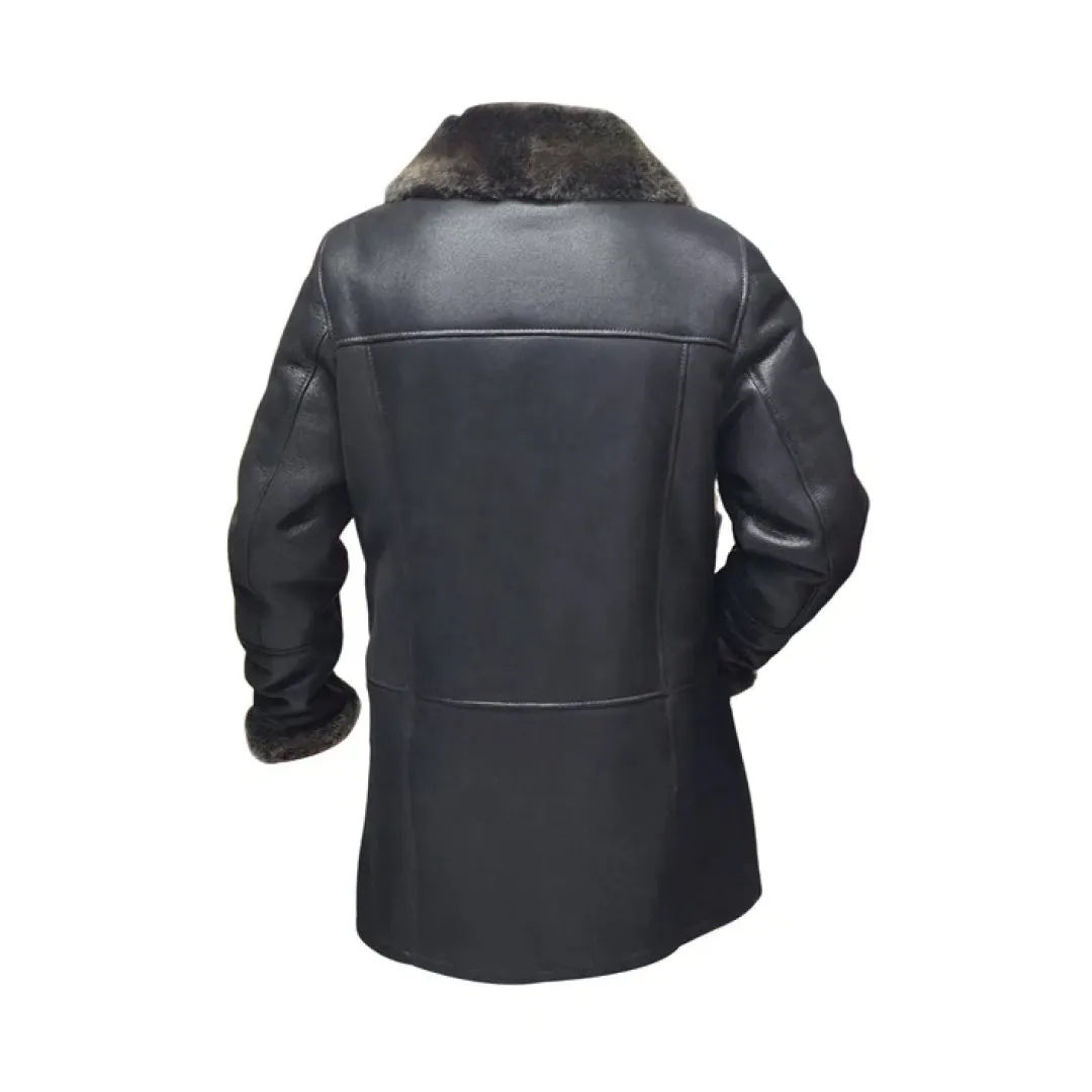 Black Hal Park's Traditional Shearling Leather Coat