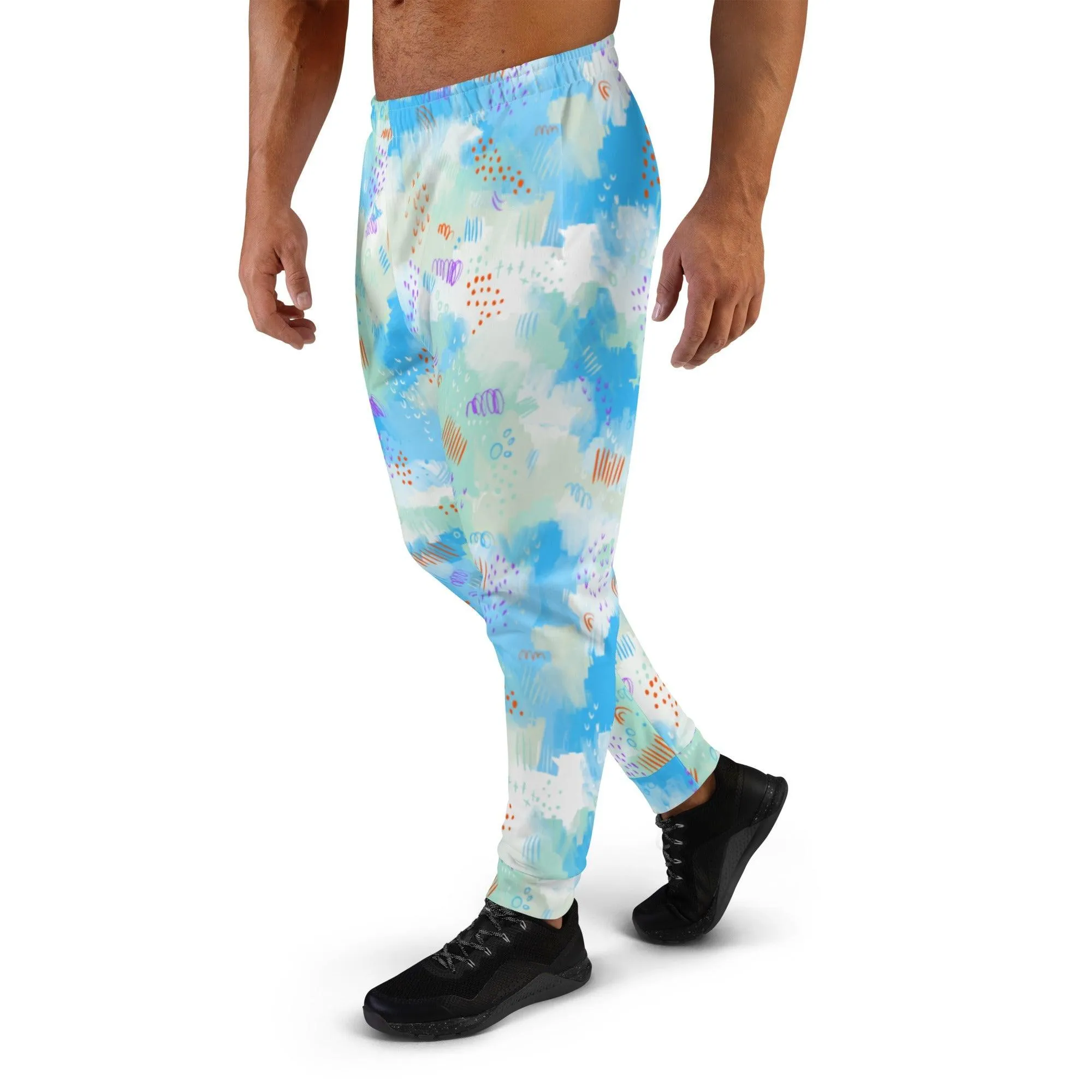 Blue Abstract Men's Street Joggers