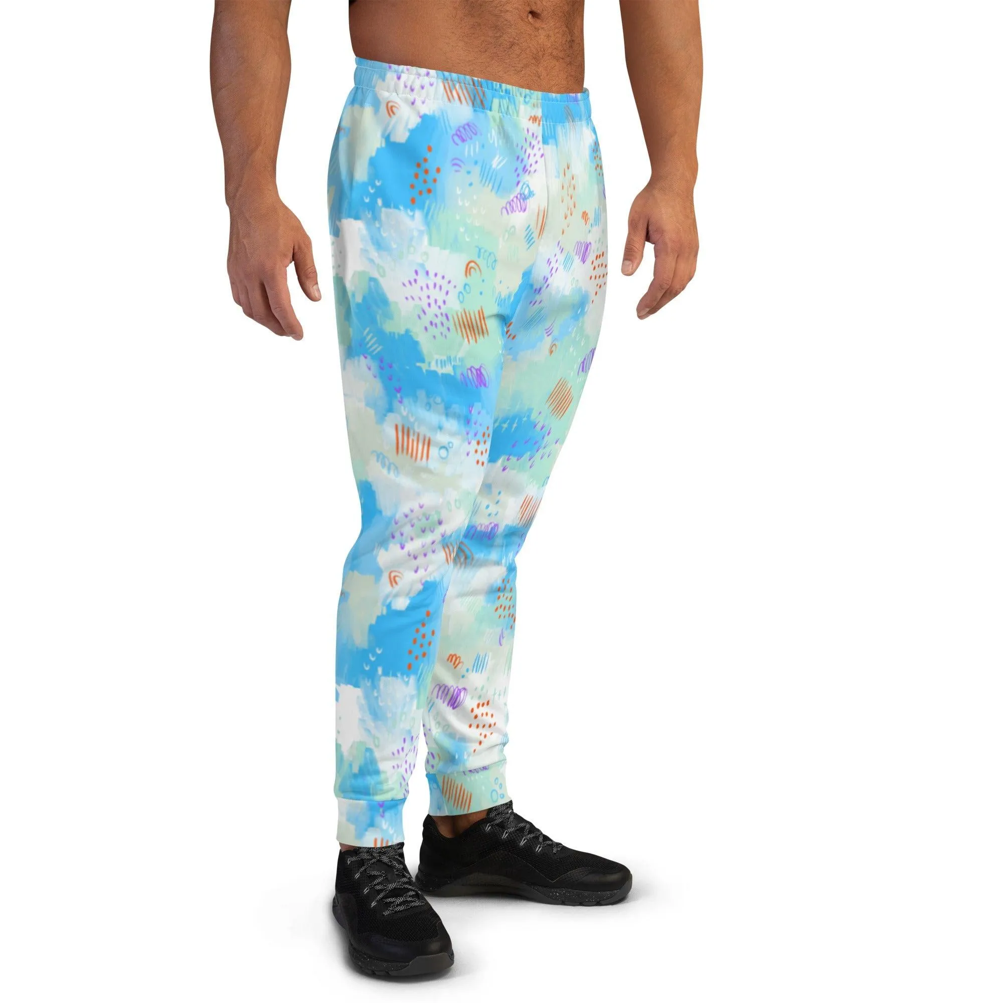 Blue Abstract Men's Street Joggers