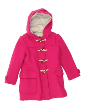 BODEN Girls Hooded Duffle Coat 6-7 Years Pink Wool