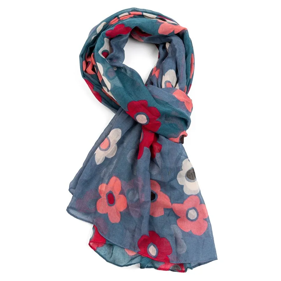 Bold Floral Scarf Denim