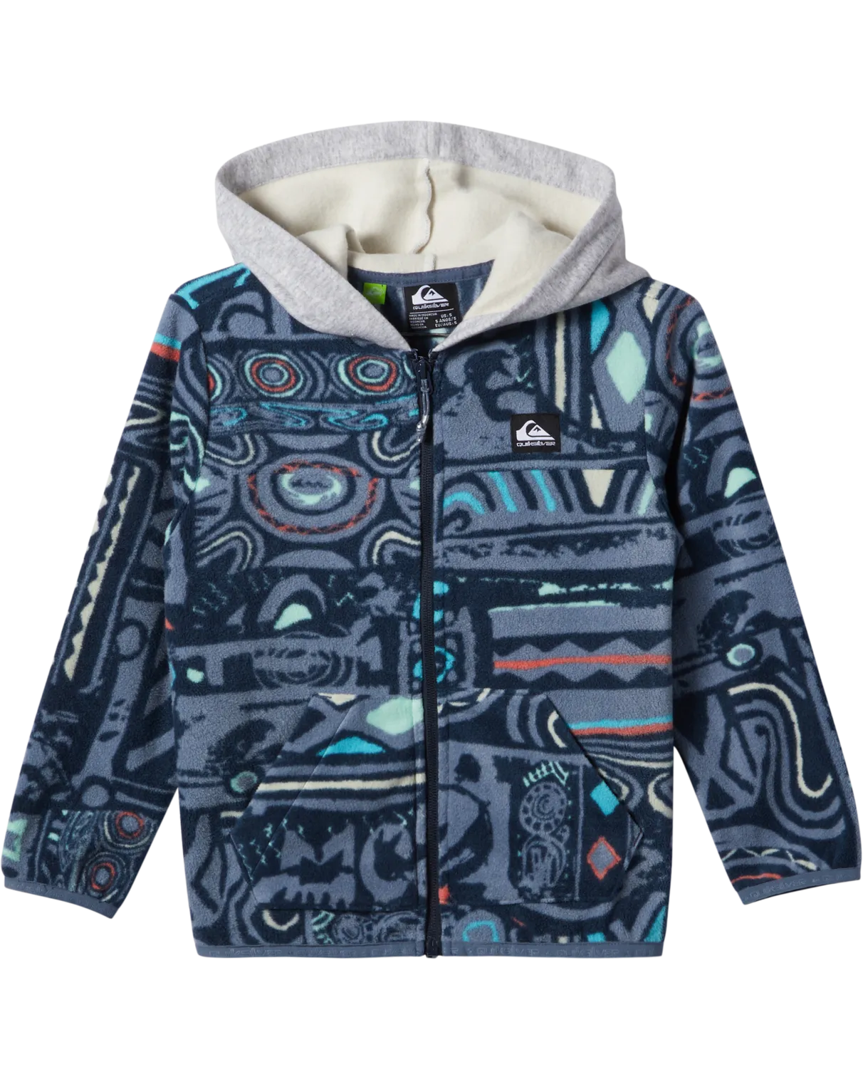 Boys Surf Days Zip Hoodie in Flint Stone