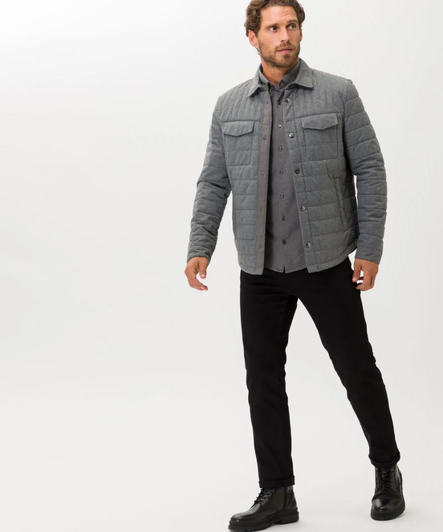 Brax Clint Zero Down Quilted Down Overshirt - Silver Grey