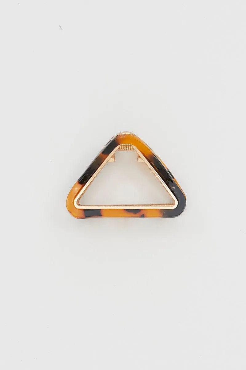 Brown Triangle Claw Clip