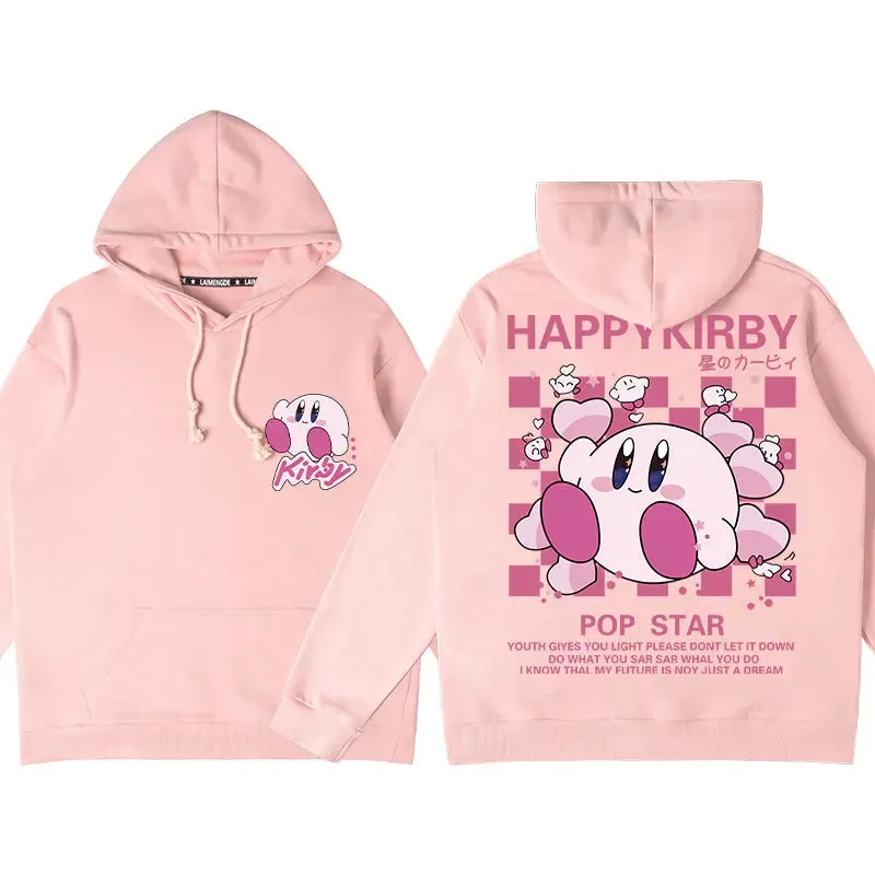 Cartoon Pink Kirby Loose Hoodie KI670