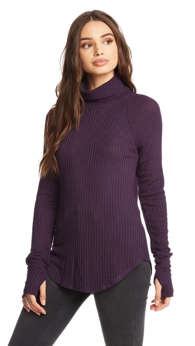 Chaser Thermal Raglan Turtleneck Amethyst