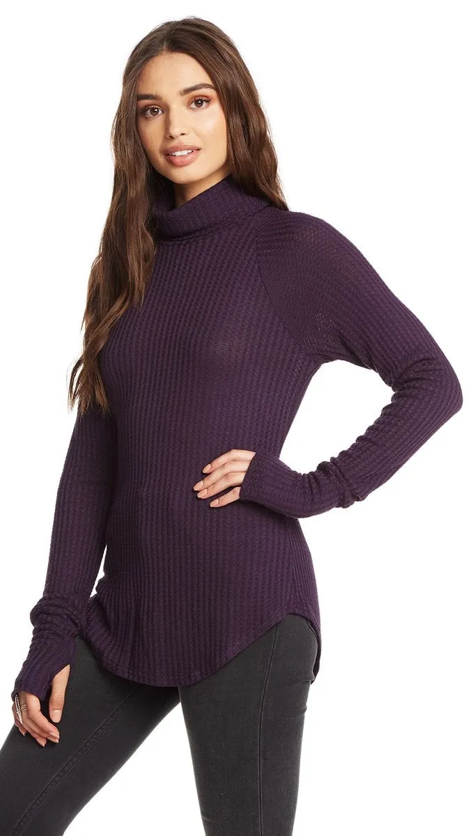 Chaser Thermal Raglan Turtleneck Amethyst