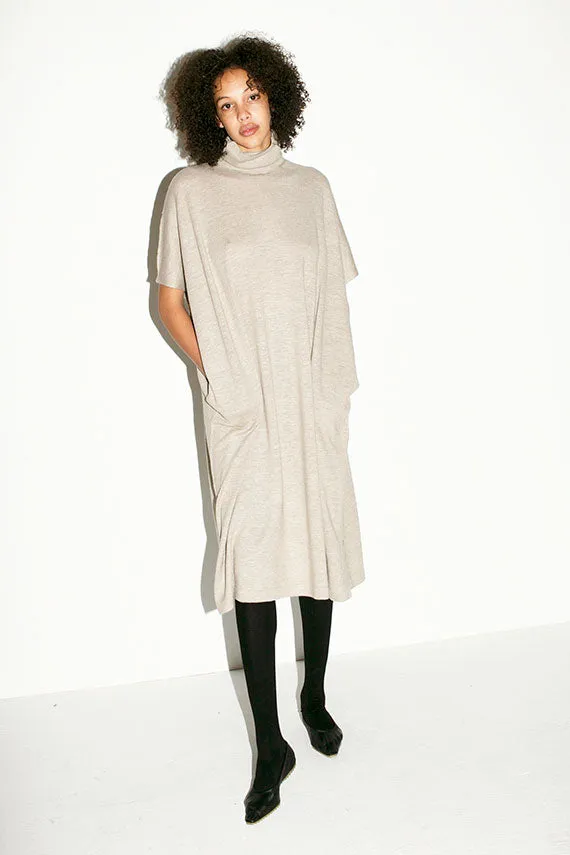 Clay Flax Turtleneck Caftan Dress