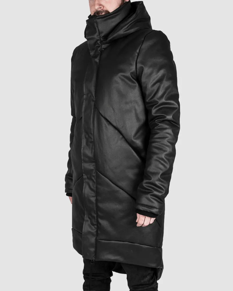 Coated fishtail parkas