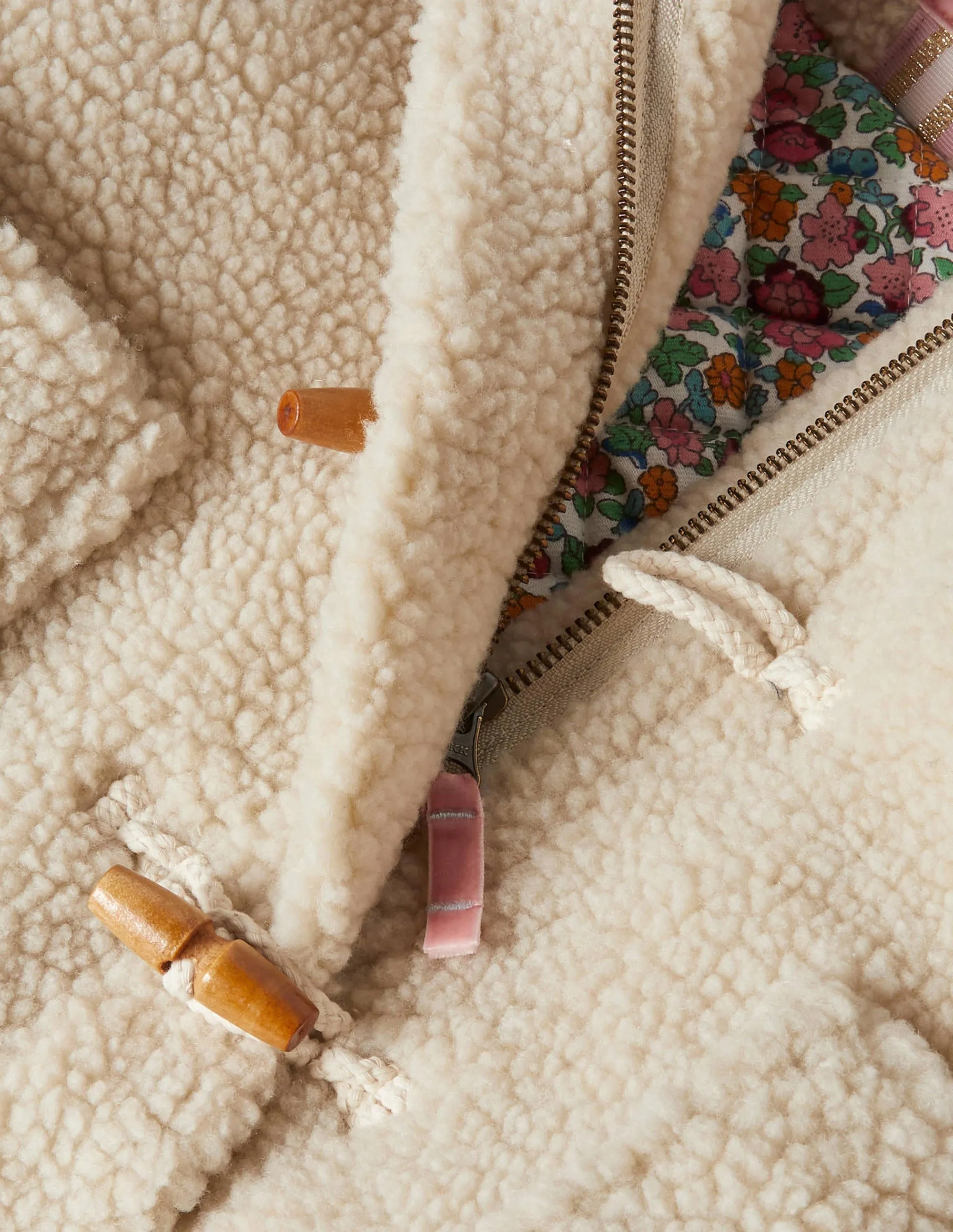 Cosy Borg Duffle Coat-Oatmeal