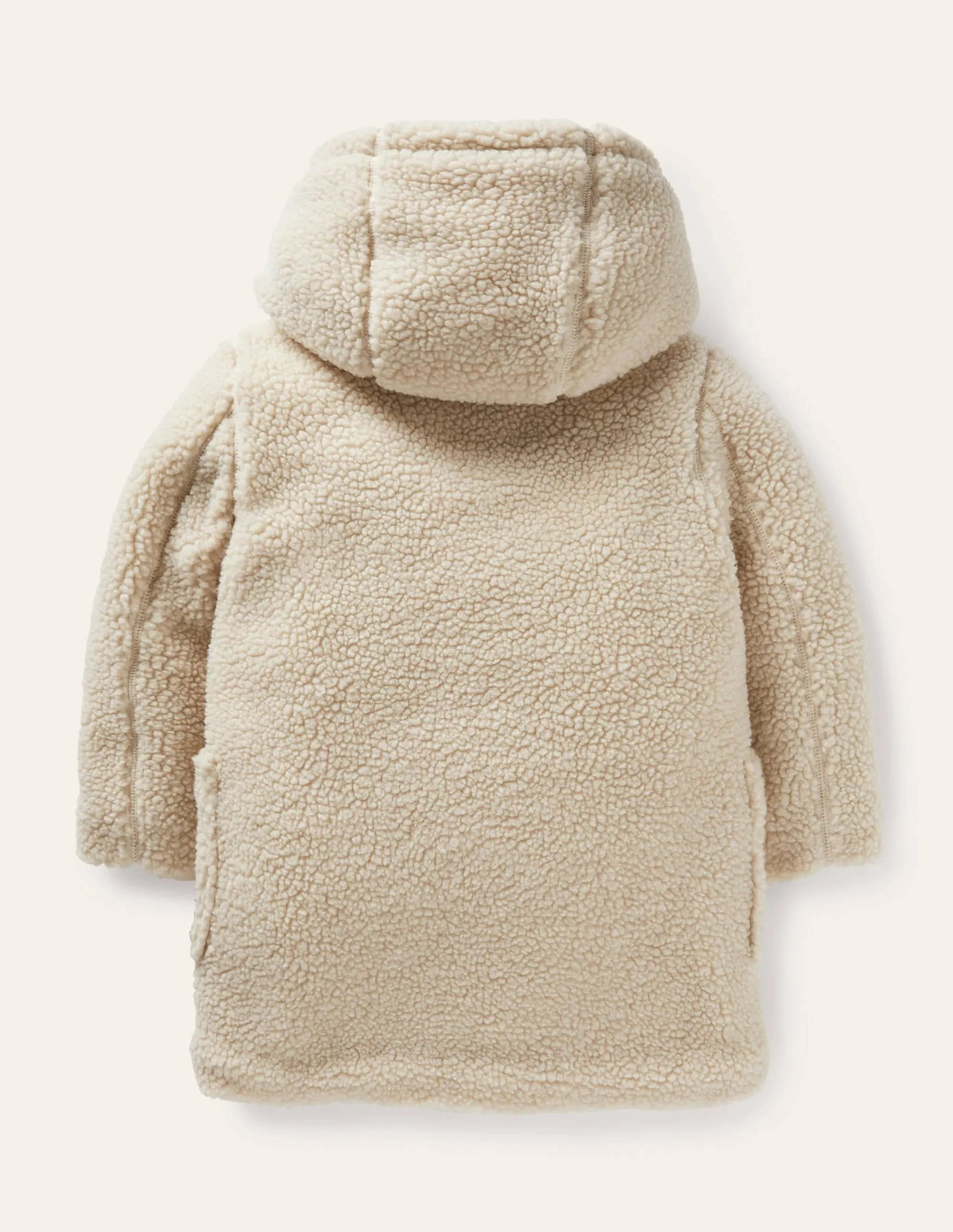 Cosy Borg Duffle Coat-Oatmeal