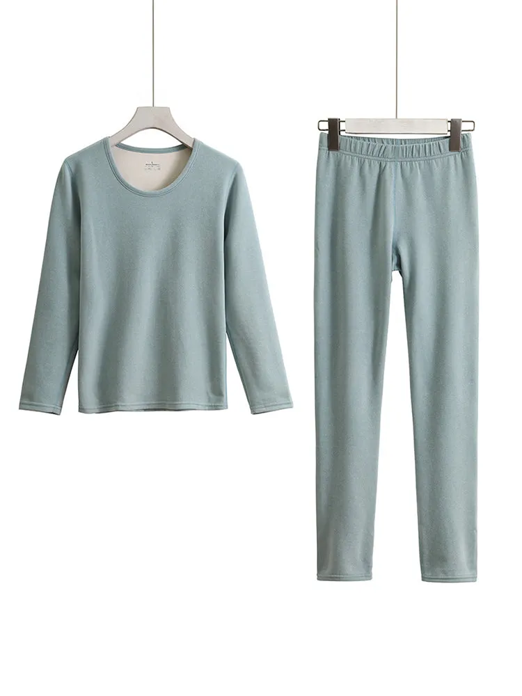 Couple Heating Fleece Thickening Pajamas Set