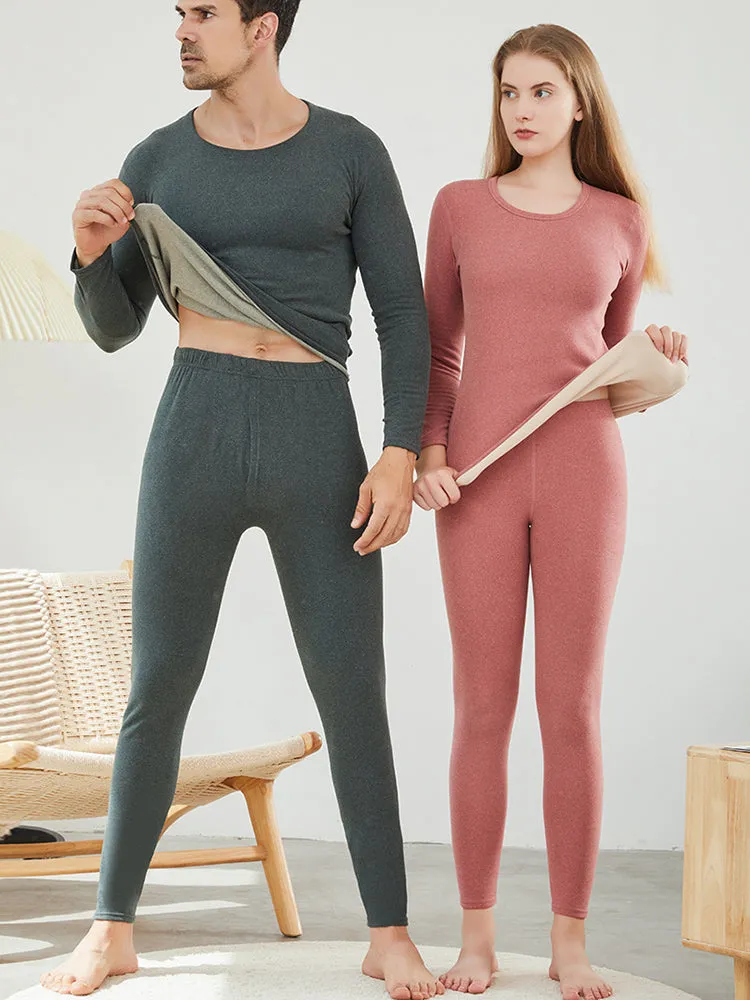 Couple Heating Fleece Thickening Pajamas Set