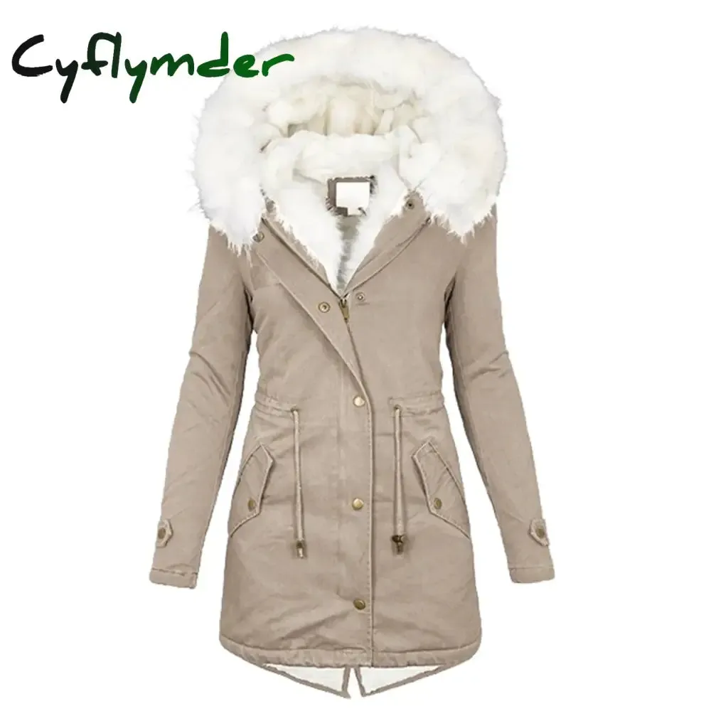 Cyflymder Women Jacket Parka Long Parkas Female Cotton Hooded Overcoat Loose Long Coat Thick Warm Windproof Casual Autumn Winter Plus size