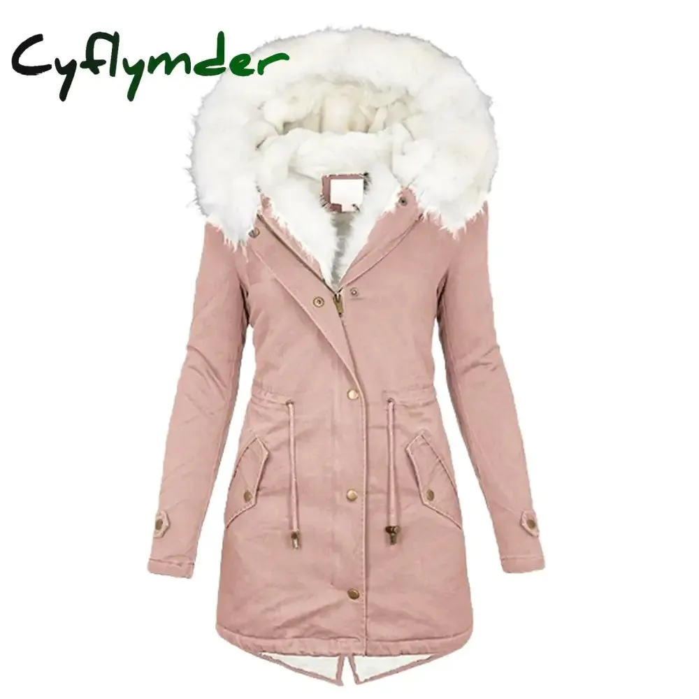 Cyflymder Women Jacket Parka Long Parkas Female Cotton Hooded Overcoat Loose Long Coat Thick Warm Windproof Casual Autumn Winter Plus size