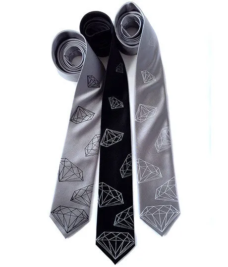 Diamond Print Silk Necktie