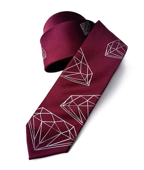 Diamond Print Silk Necktie