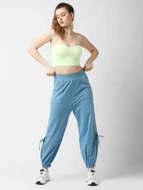 Disrupt Blue Low-crotch Long Length Jogger For Women