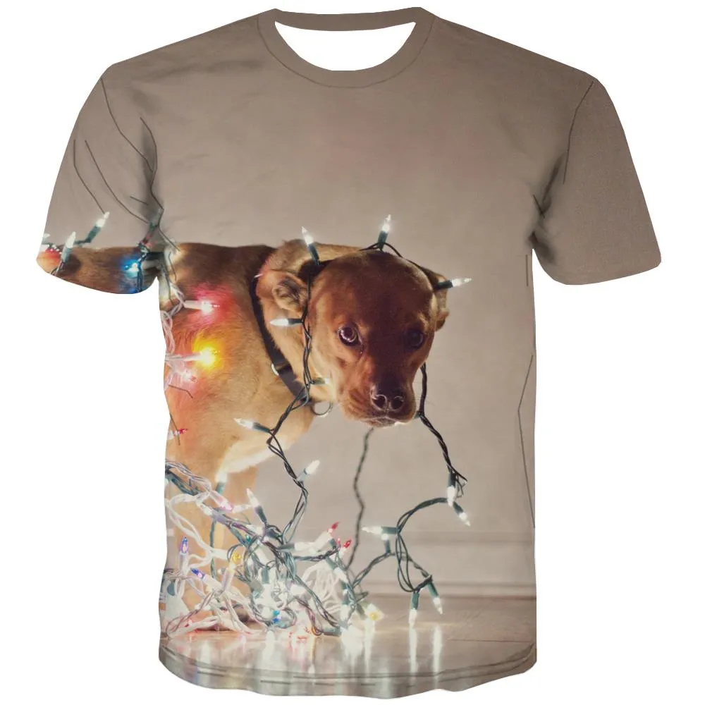 dog and lantern tshirt Casual festival Casual art costume Christmas men