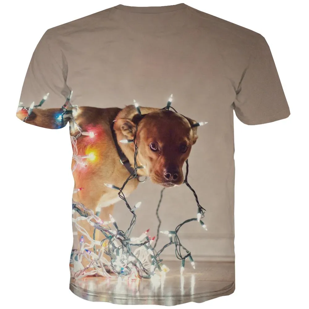 dog and lantern tshirt Casual festival Casual art costume Christmas men