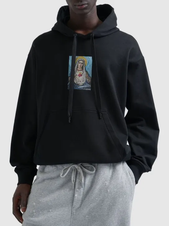 Dolce&amp;Gabbana   Cotton jersey hoodie w/crystals 