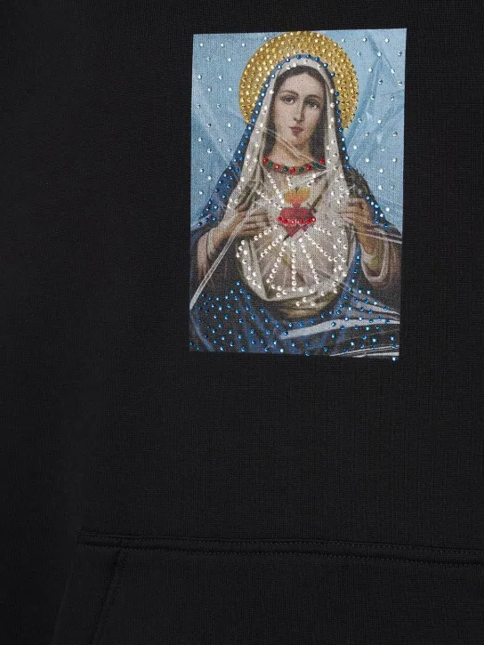 Dolce&amp;Gabbana   Cotton jersey hoodie w/crystals 